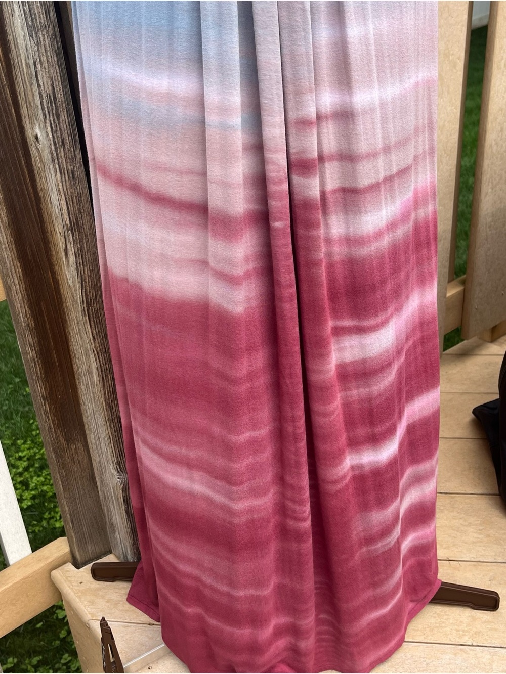 Sky Halter Maxi Dress in Light Blue and Rose Ombre - Picture 4 of 7